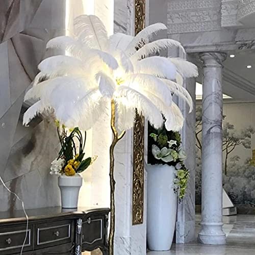10pcs Large Ostrich Feathers 16-18 inch 40-45 cm Fluffy Feather for Crafts Home Party Decoration Wedding Centerpieces Clothes Vase Decor (White)