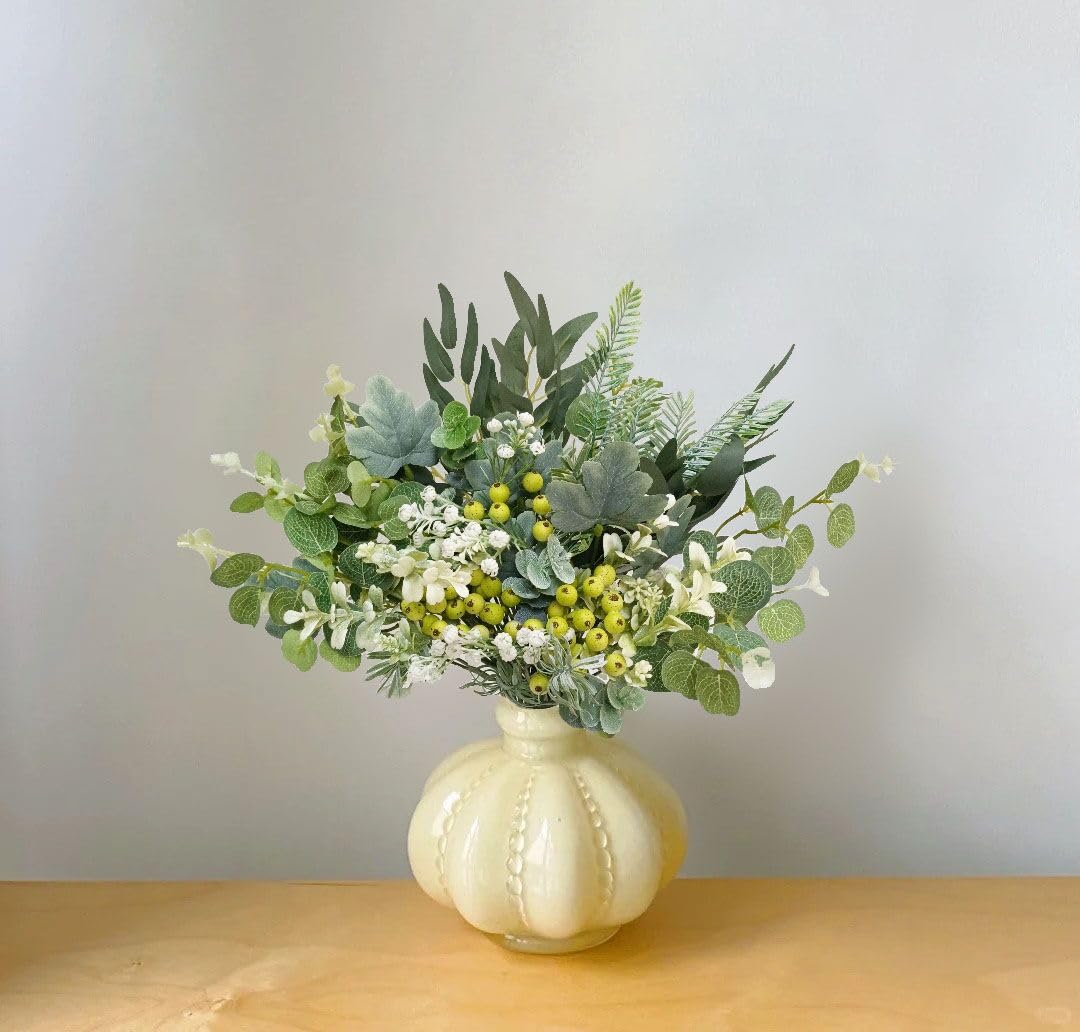 78Pcs Faux Flowers, Artificial Greenery Stems, Greenery for Centerpieces for DIY Bridal Bouquets Wedding Floral Arrangement Table Centerpieces