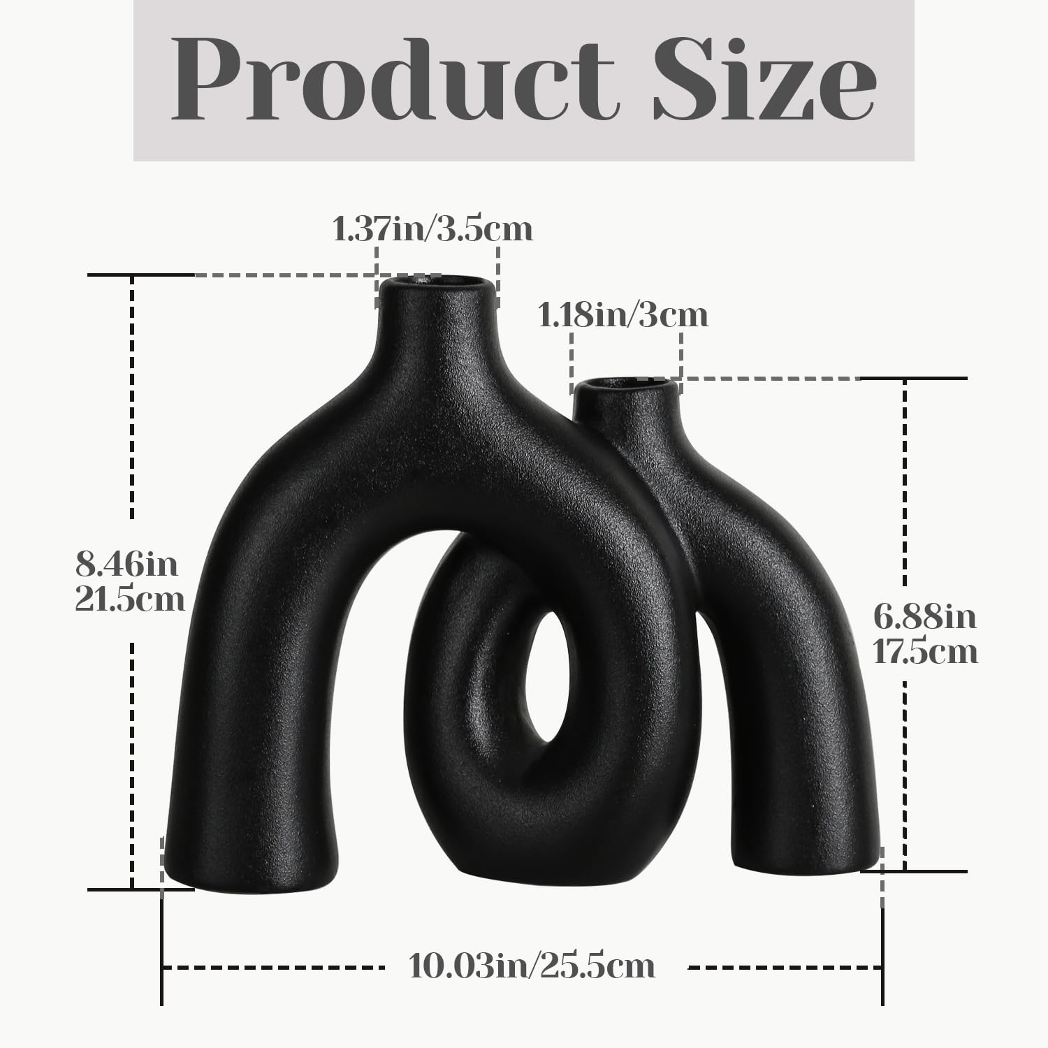 Ceramic Vase, Nordic Modern Boho in Style Decorative Ceramic Aesthetic Flower Vase for Home Decor (Beige)