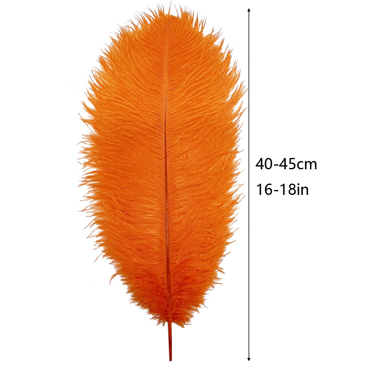 10pcs Large Ostrich Feathers 16-18 inch 40-45 cm Fluffy Feather for Crafts Home Party Decoration Wedding Centerpieces Clothes Vase Decor (White)