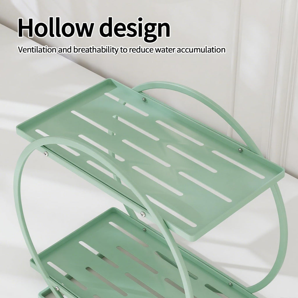 2-Tier Makeup Organizer - Modern Elegant Black & Gold Countertop Perfume & Cosmetics Display Shelf