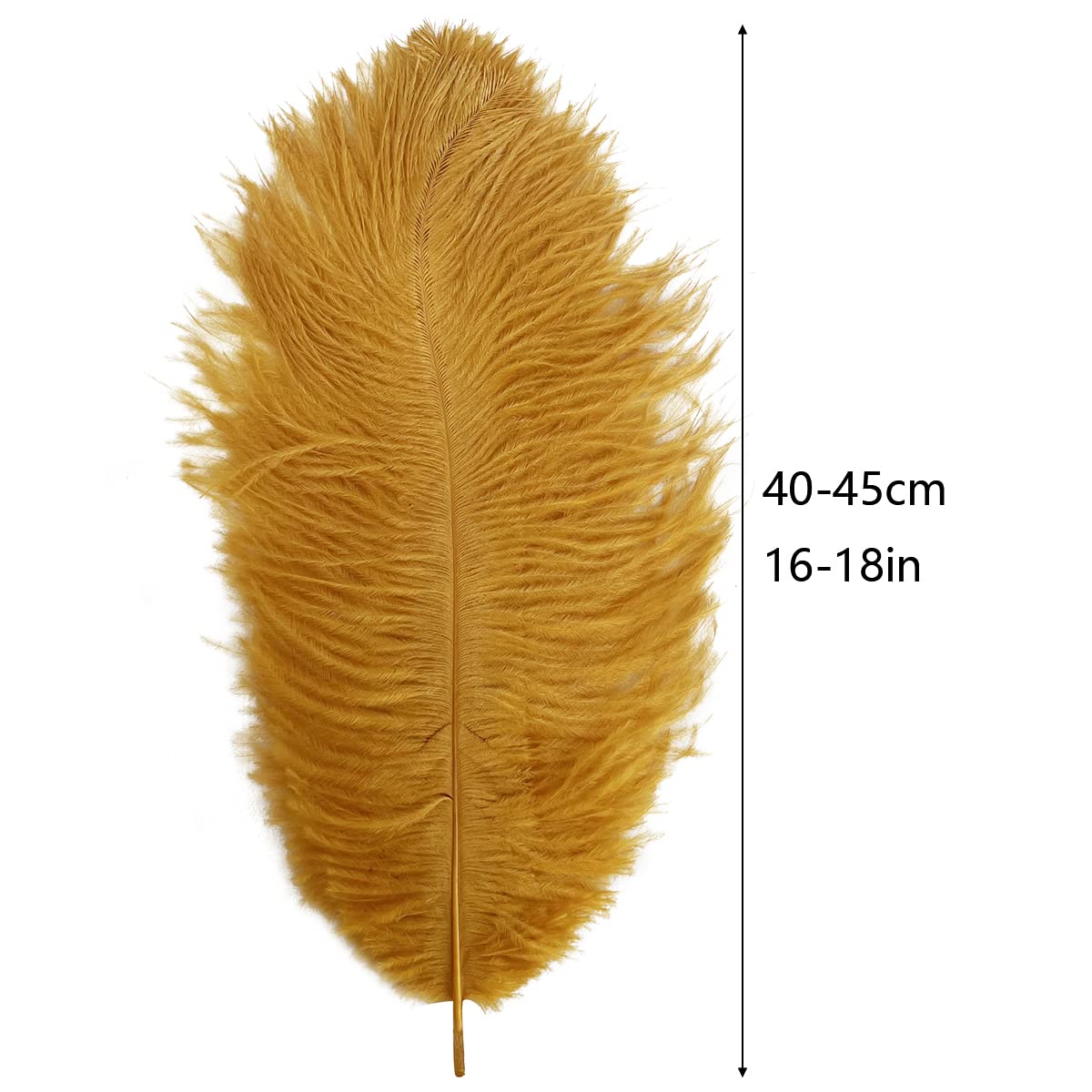 10pcs Large Ostrich Feathers 16-18 inch 40-45 cm Fluffy Feather for Crafts Home Party Decoration Wedding Centerpieces Clothes Vase Decor (White)