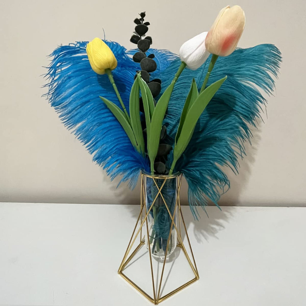 10pcs Large Ostrich Feathers 16-18 inch 40-45 cm Fluffy Feather for Crafts Home Party Decoration Wedding Centerpieces Clothes Vase Decor (White)