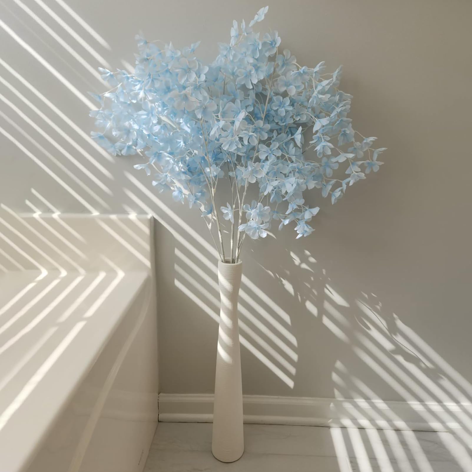 AETVRNI 16" Tall Black Ceramic Vase,Floor Vases for Pampas Grass,Minimalist Style Flower Vases for Modern Decor,Tall Skinny Vase for Entryway,Bookshelf,Fireplace,Shelf Decorative,Black 40cm