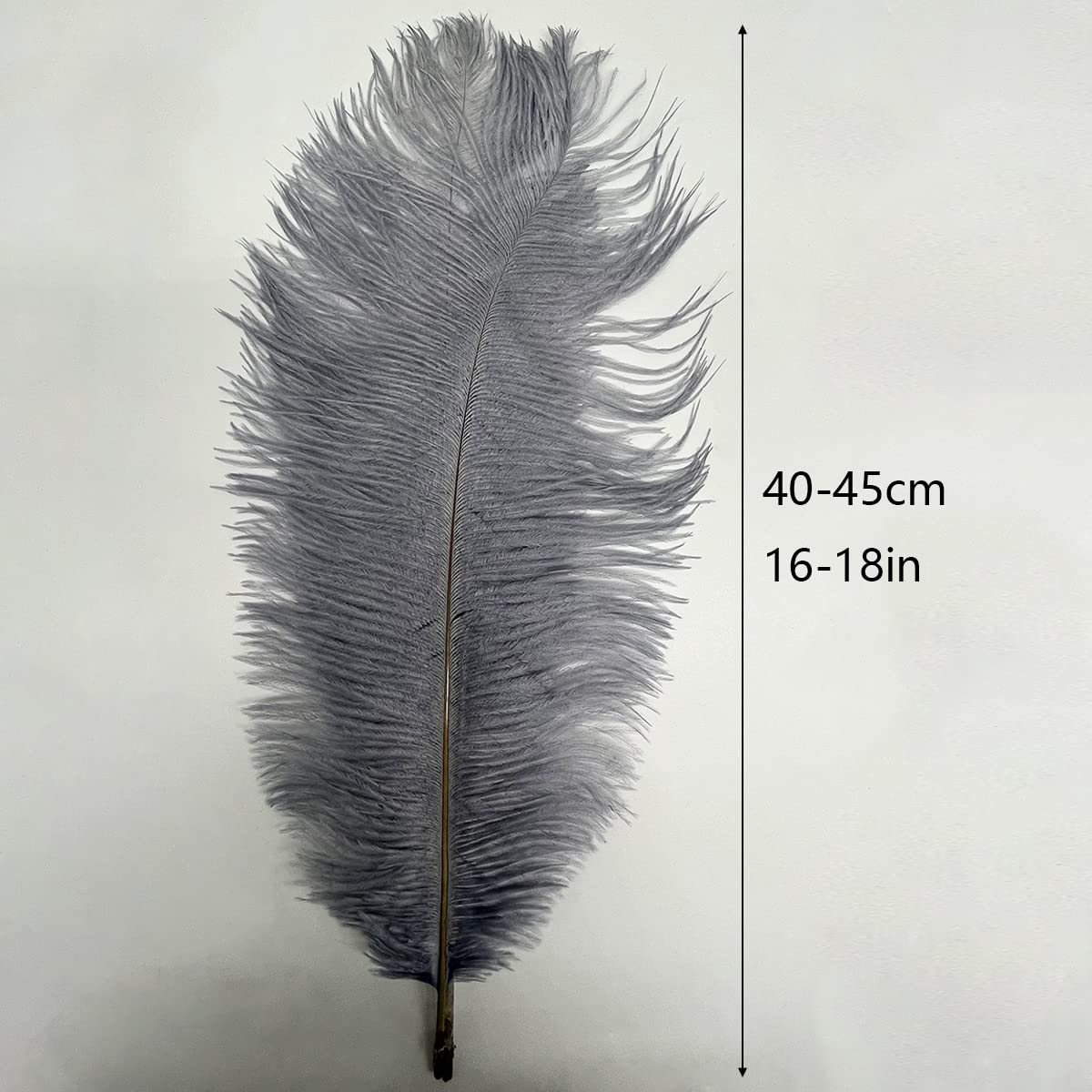 10pcs Large Ostrich Feathers 16-18 inch 40-45 cm Fluffy Feather for Crafts Home Party Decoration Wedding Centerpieces Clothes Vase Decor (White)