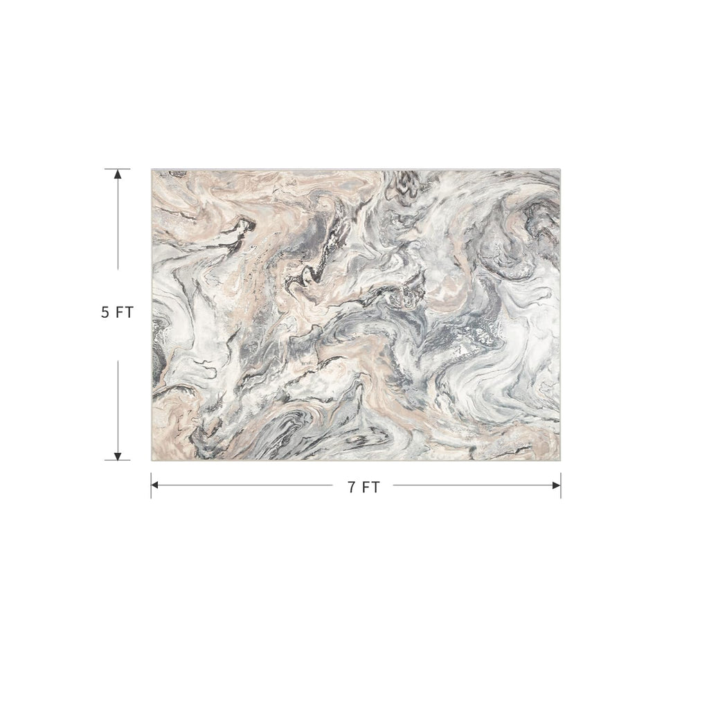 5x7 Area Rugs for Living Room, Modern Abstract Rug for Bedroom, Contemporary Machine Washable Rug, Large Stain Resistant Carpet for Dining Room Playroom Home Office, Pet & Kids Friendly