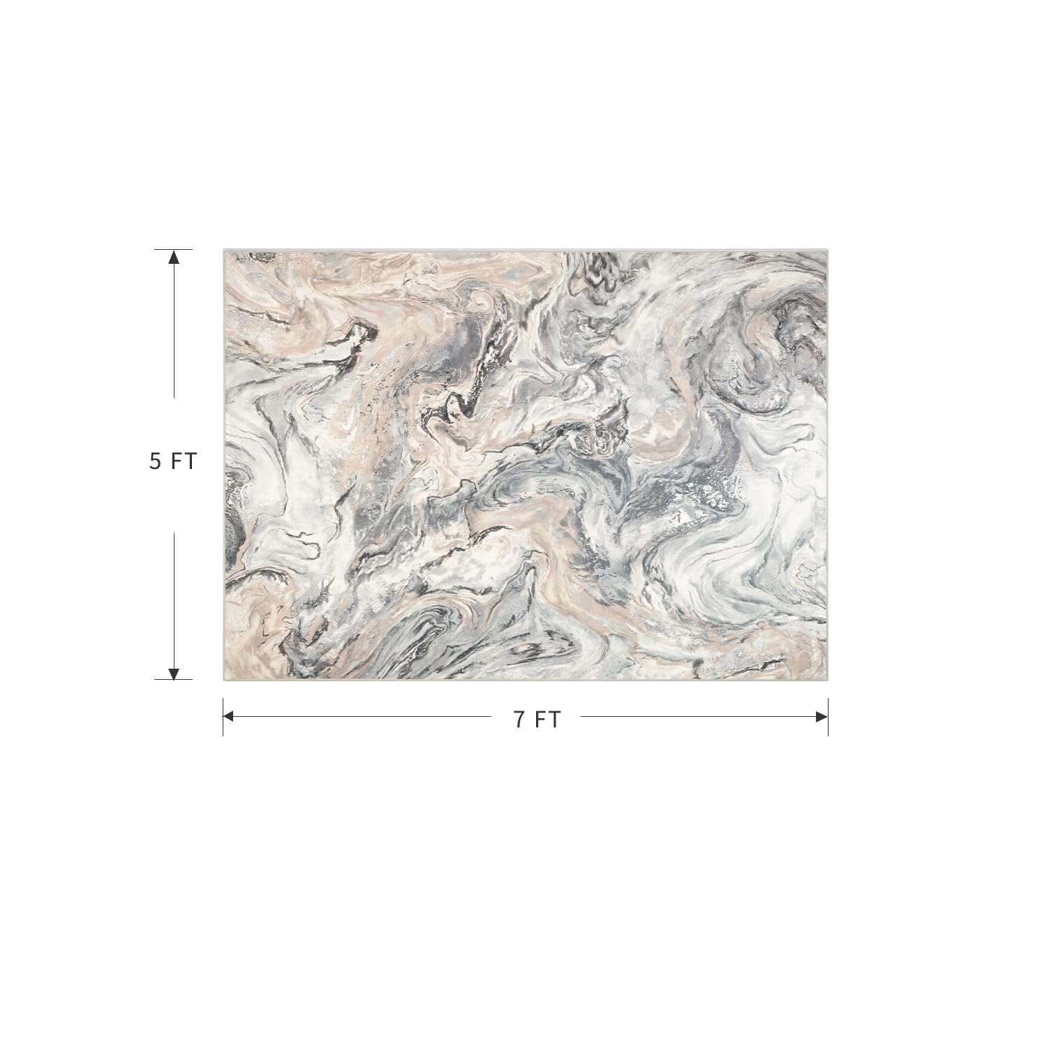 5x7 Area Rugs for Living Room, Modern Abstract Rug for Bedroom, Contemporary Machine Washable Rug, Large Stain Resistant Carpet for Dining Room Playroom Home Office, Pet & Kids Friendly