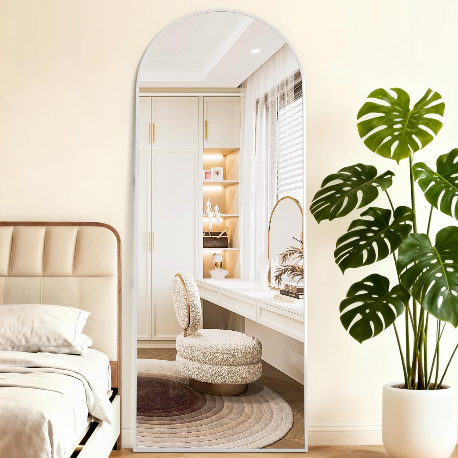 Full Length Mirror, 71"x25" Arch Mirror Floor Mirror with Stand