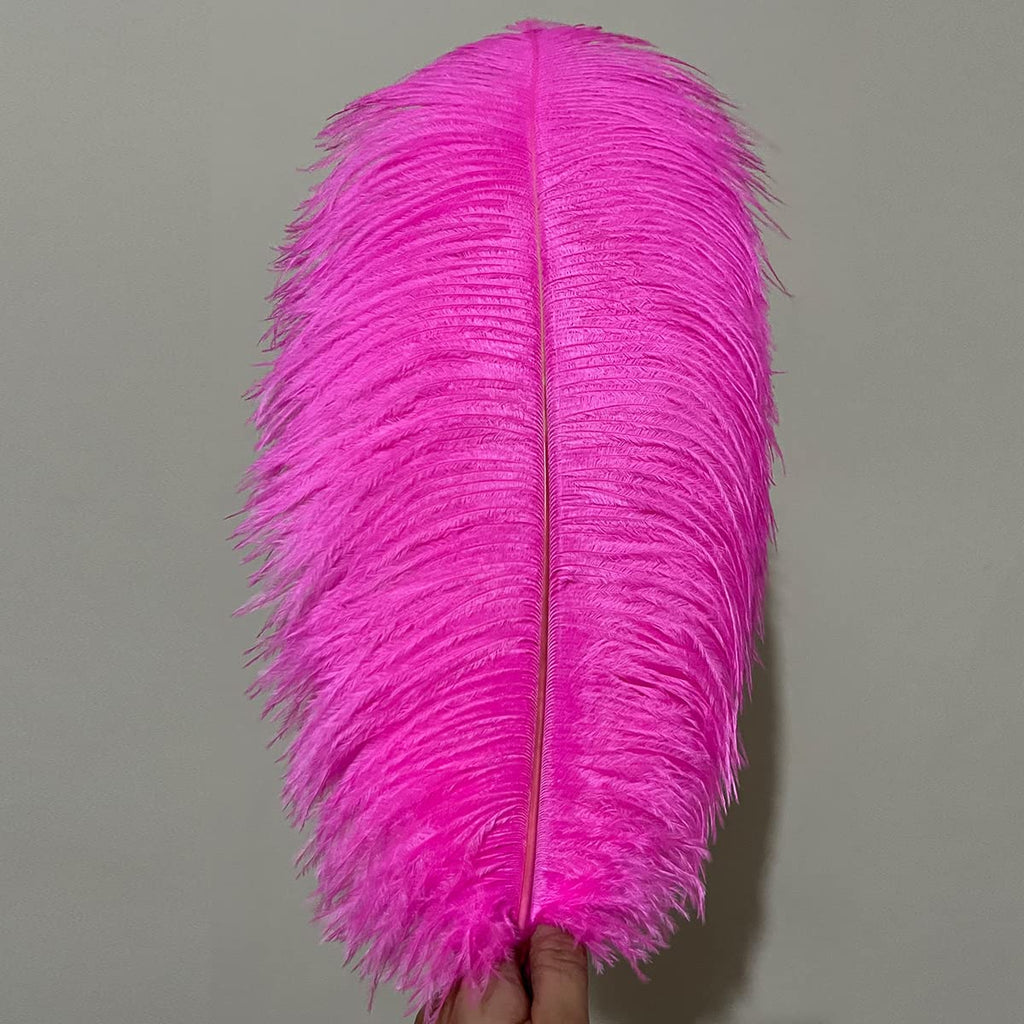 10pcs Large Ostrich Feathers 16-18 inch 40-45 cm Fluffy Feather for Crafts Home Party Decoration Wedding Centerpieces Clothes Vase Decor (White)