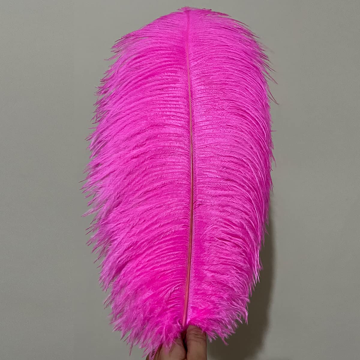 10pcs Large Ostrich Feathers 16-18 inch 40-45 cm Fluffy Feather for Crafts Home Party Decoration Wedding Centerpieces Clothes Vase Decor (White)