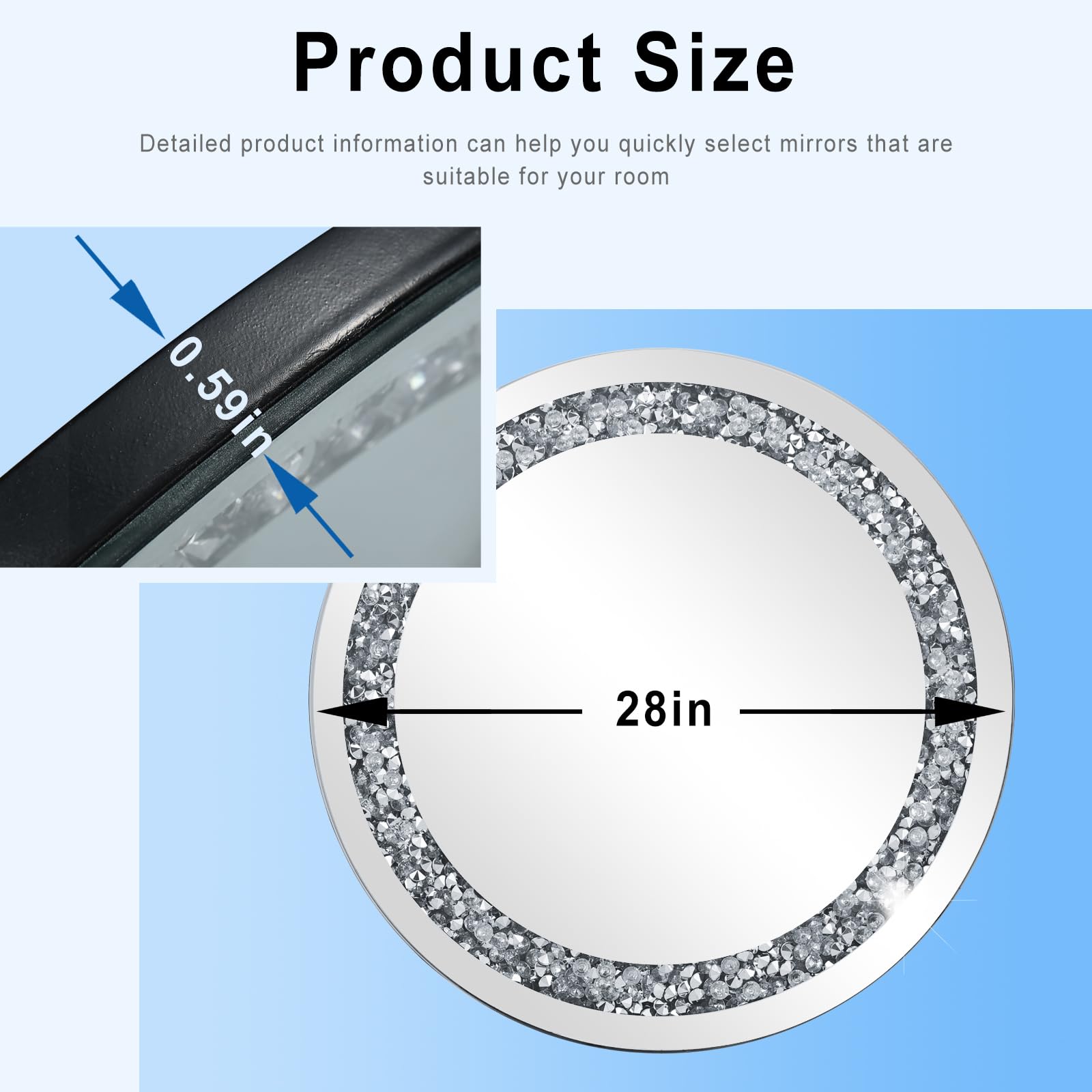 Crushed Diamond Round Mirror