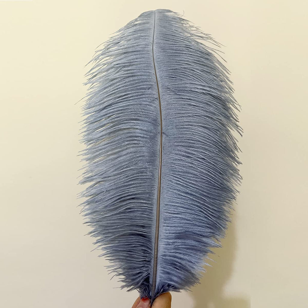 10pcs Large Ostrich Feathers 16-18 inch 40-45 cm Fluffy Feather for Crafts Home Party Decoration Wedding Centerpieces Clothes Vase Decor (White)