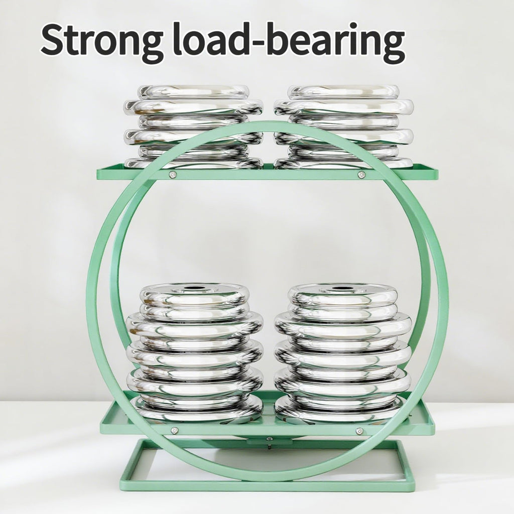 2-Tier Makeup Organizer - Modern Elegant Black & Gold Countertop Perfume & Cosmetics Display Shelf