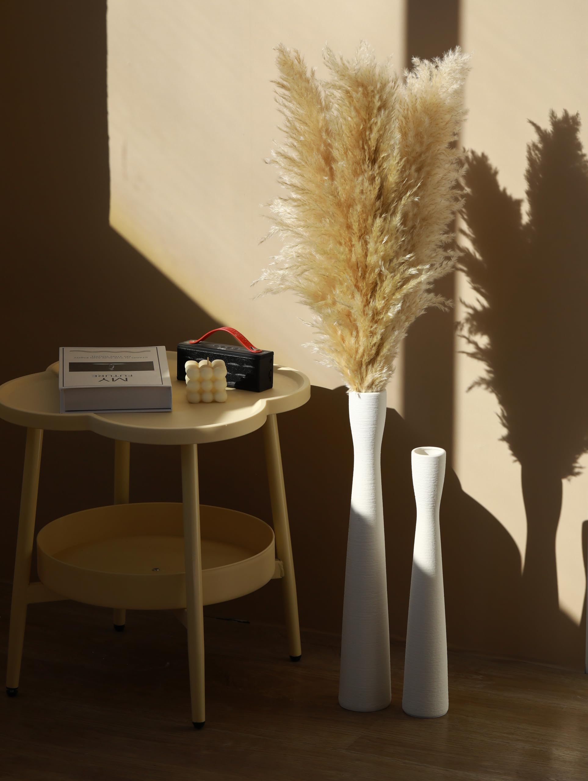 AETVRNI 16" Tall Black Ceramic Vase,Floor Vases for Pampas Grass,Minimalist Style Flower Vases for Modern Decor,Tall Skinny Vase for Entryway,Bookshelf,Fireplace,Shelf Decorative,Black 40cm