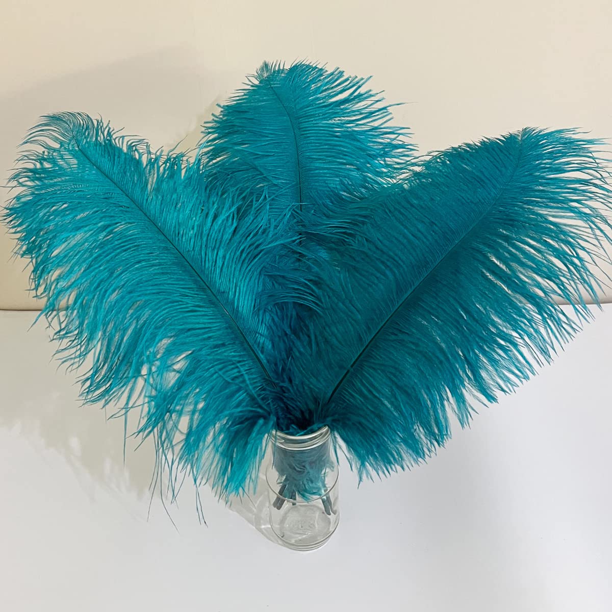 10pcs Large Ostrich Feathers 16-18 inch 40-45 cm Fluffy Feather for Crafts Home Party Decoration Wedding Centerpieces Clothes Vase Decor (White)