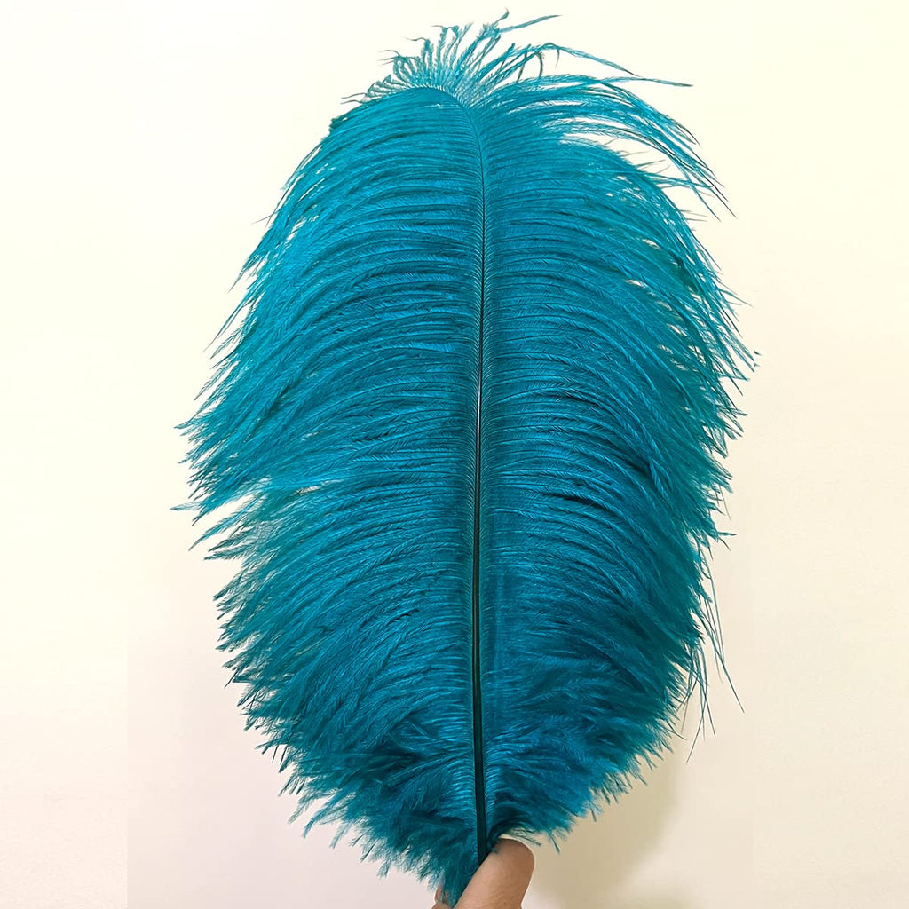 10pcs Large Ostrich Feathers 16-18 inch 40-45 cm Fluffy Feather for Crafts Home Party Decoration Wedding Centerpieces Clothes Vase Decor (White)