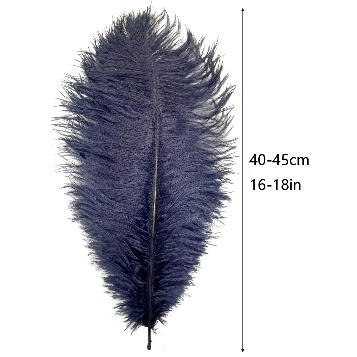 10pcs Large Ostrich Feathers 16-18 inch 40-45 cm Fluffy Feather for Crafts Home Party Decoration Wedding Centerpieces Clothes Vase Decor (White)