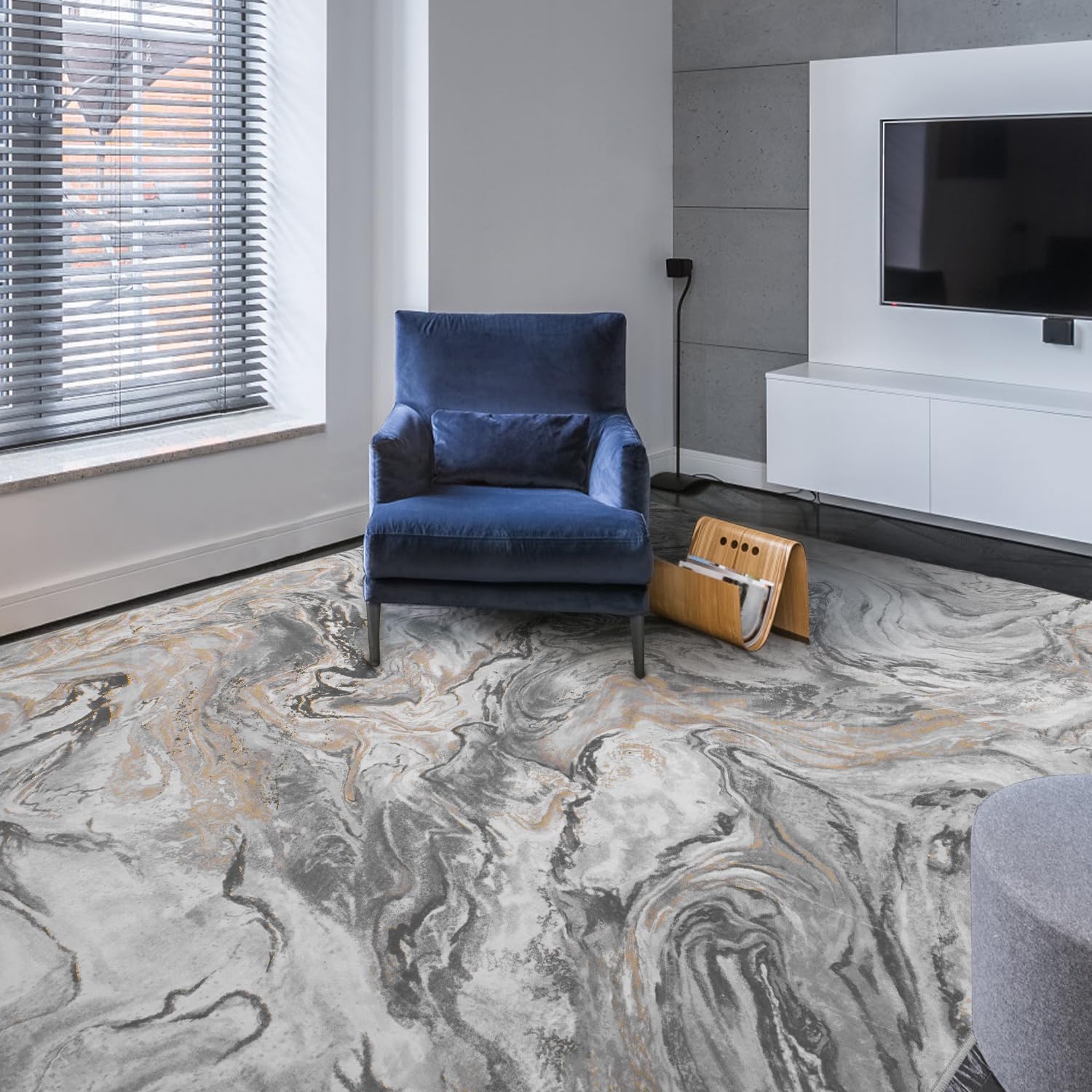 5x7 Area Rugs for Living Room, Modern Abstract Rug for Bedroom, Contemporary Machine Washable Rug, Large Stain Resistant Carpet for Dining Room Playroom Home Office, Pet & Kids Friendly