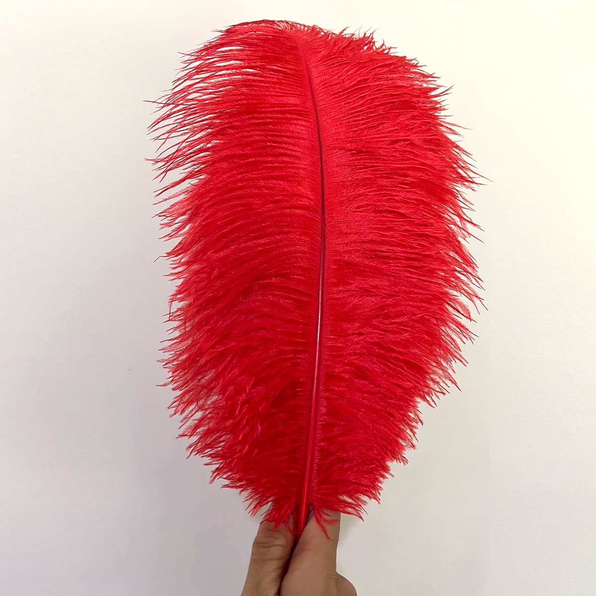 10pcs Large Ostrich Feathers 16-18 inch 40-45 cm Fluffy Feather for Crafts Home Party Decoration Wedding Centerpieces Clothes Vase Decor (White)