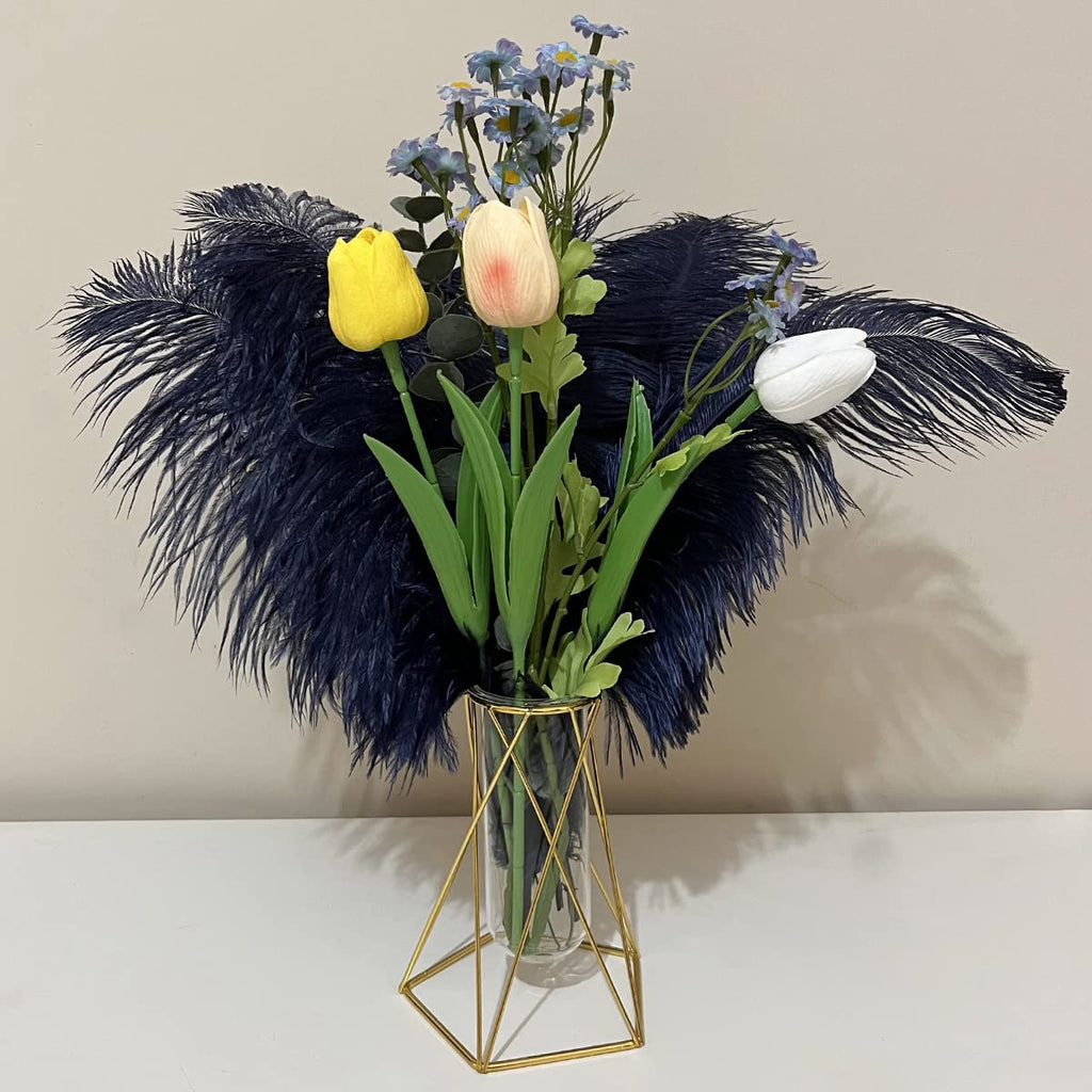 10pcs Large Ostrich Feathers 16-18 inch 40-45 cm Fluffy Feather for Crafts Home Party Decoration Wedding Centerpieces Clothes Vase Decor (White)