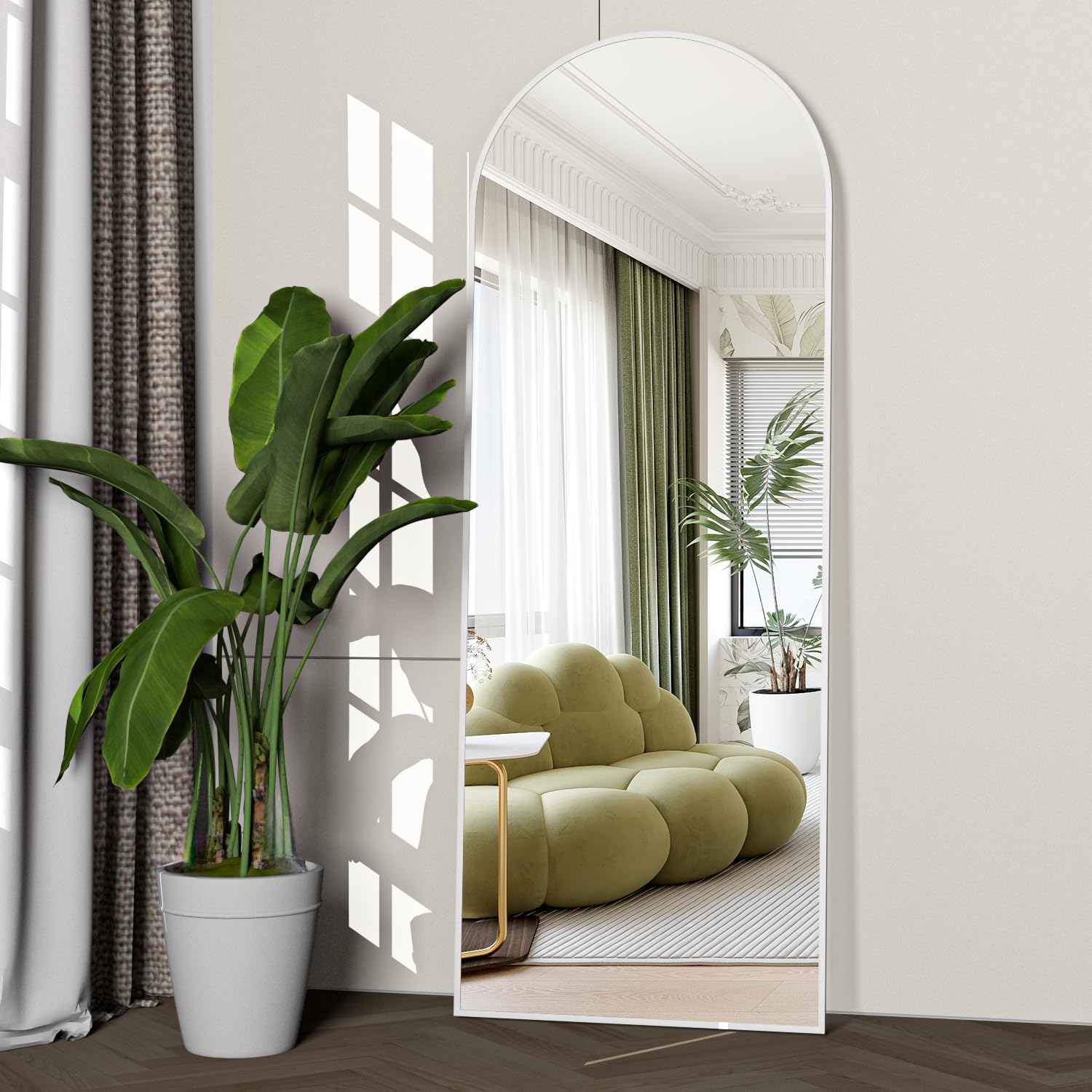 Full Length Mirror, 71"x25" Arch Mirror Floor Mirror with Stand