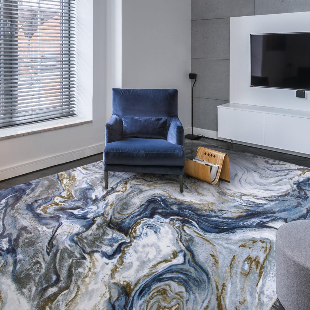 5x7 Area Rugs for Living Room, Modern Abstract Rug for Bedroom, Contemporary Machine Washable Rug, Large Stain Resistant Carpet for Dining Room Playroom Home Office, Pet & Kids Friendly