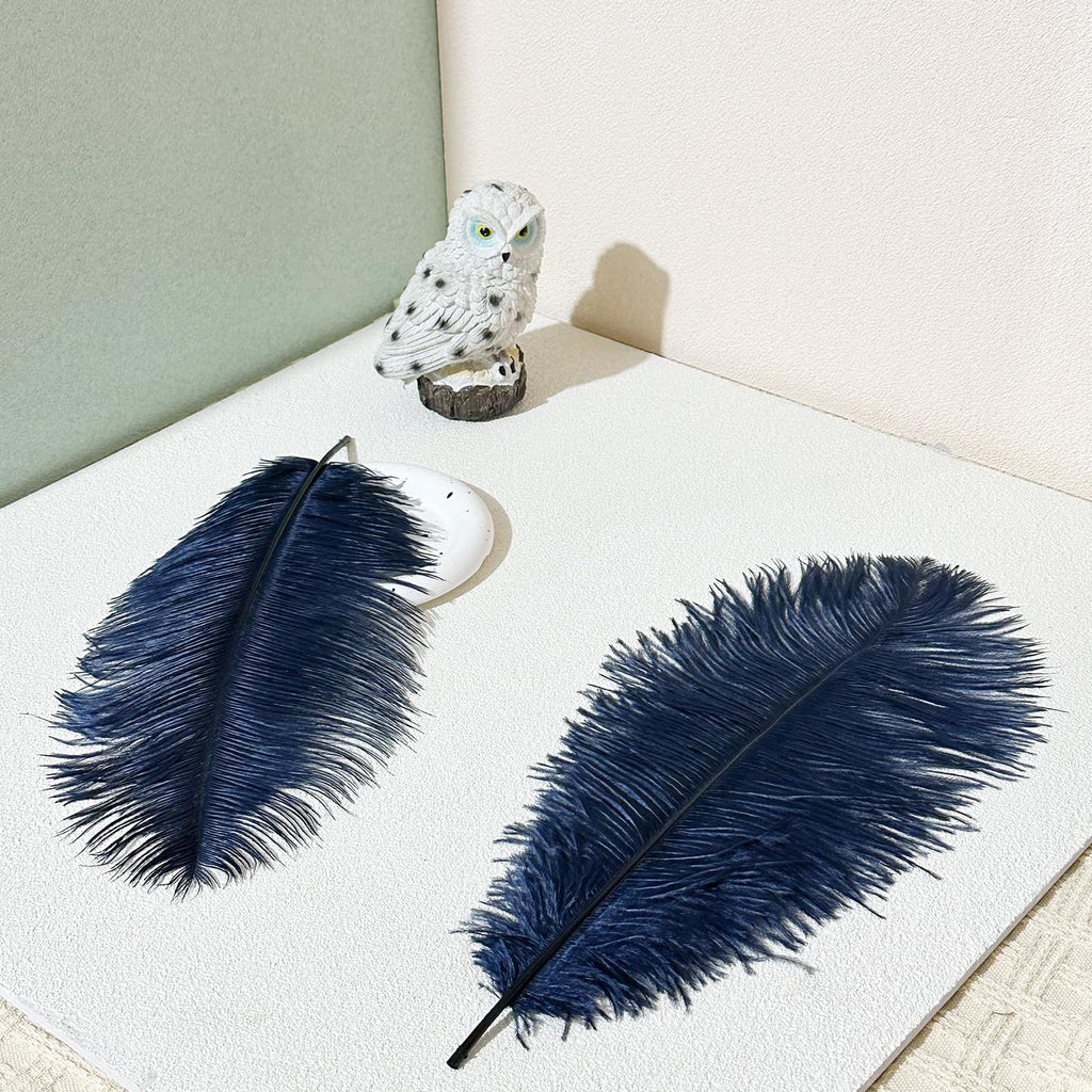 10pcs Large Ostrich Feathers 16-18 inch 40-45 cm Fluffy Feather for Crafts Home Party Decoration Wedding Centerpieces Clothes Vase Decor (White)