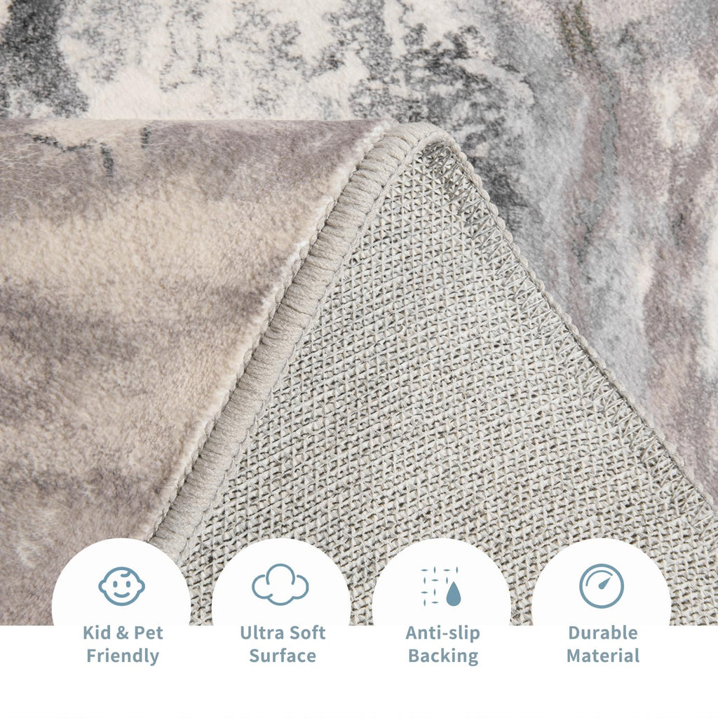 5x7 Area Rugs for Living Room, Modern Abstract Rug for Bedroom, Contemporary Machine Washable Rug, Large Stain Resistant Carpet for Dining Room Playroom Home Office, Pet & Kids Friendly