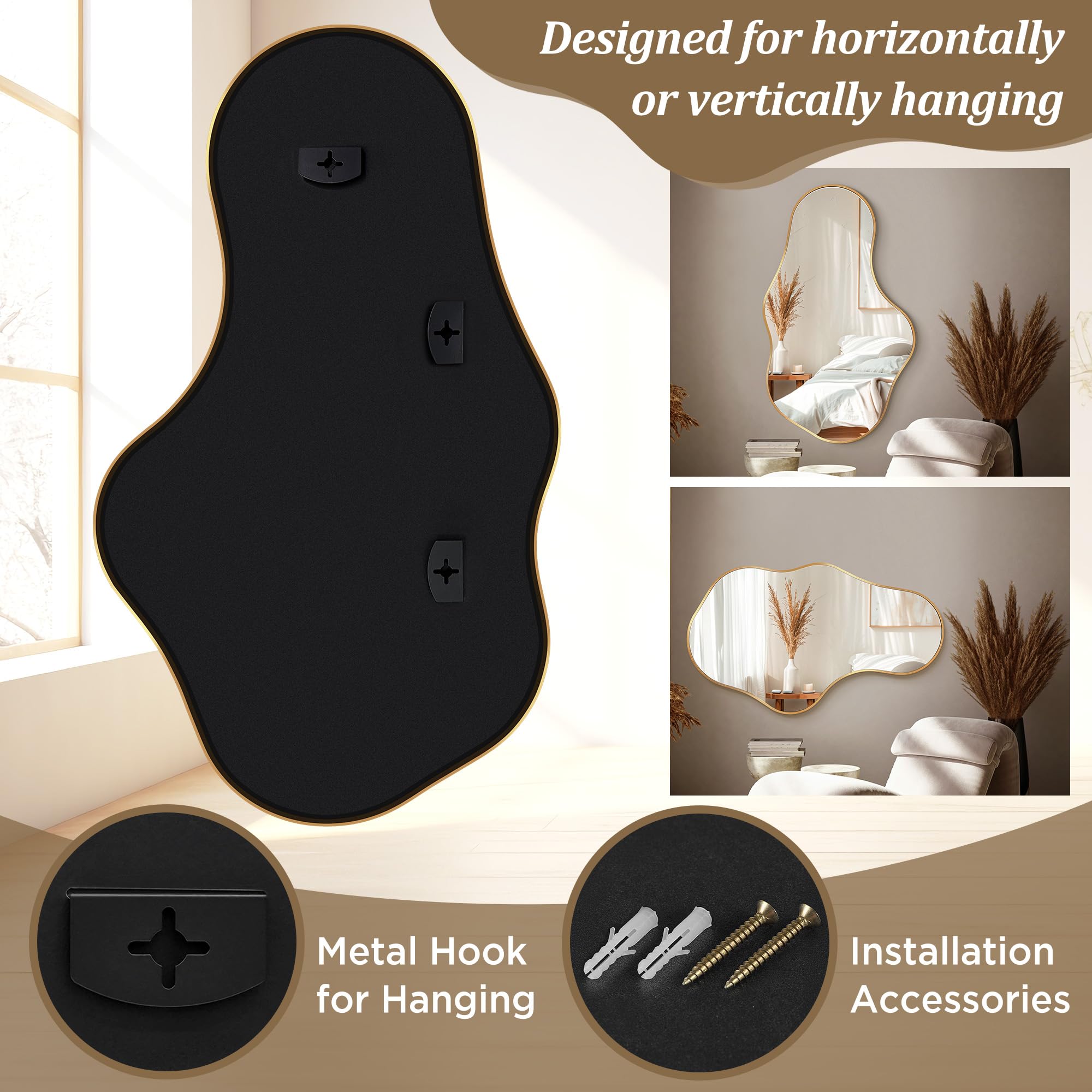 Irregular Wall Mirror - Wall Mirrors Decorative 22"x 36"