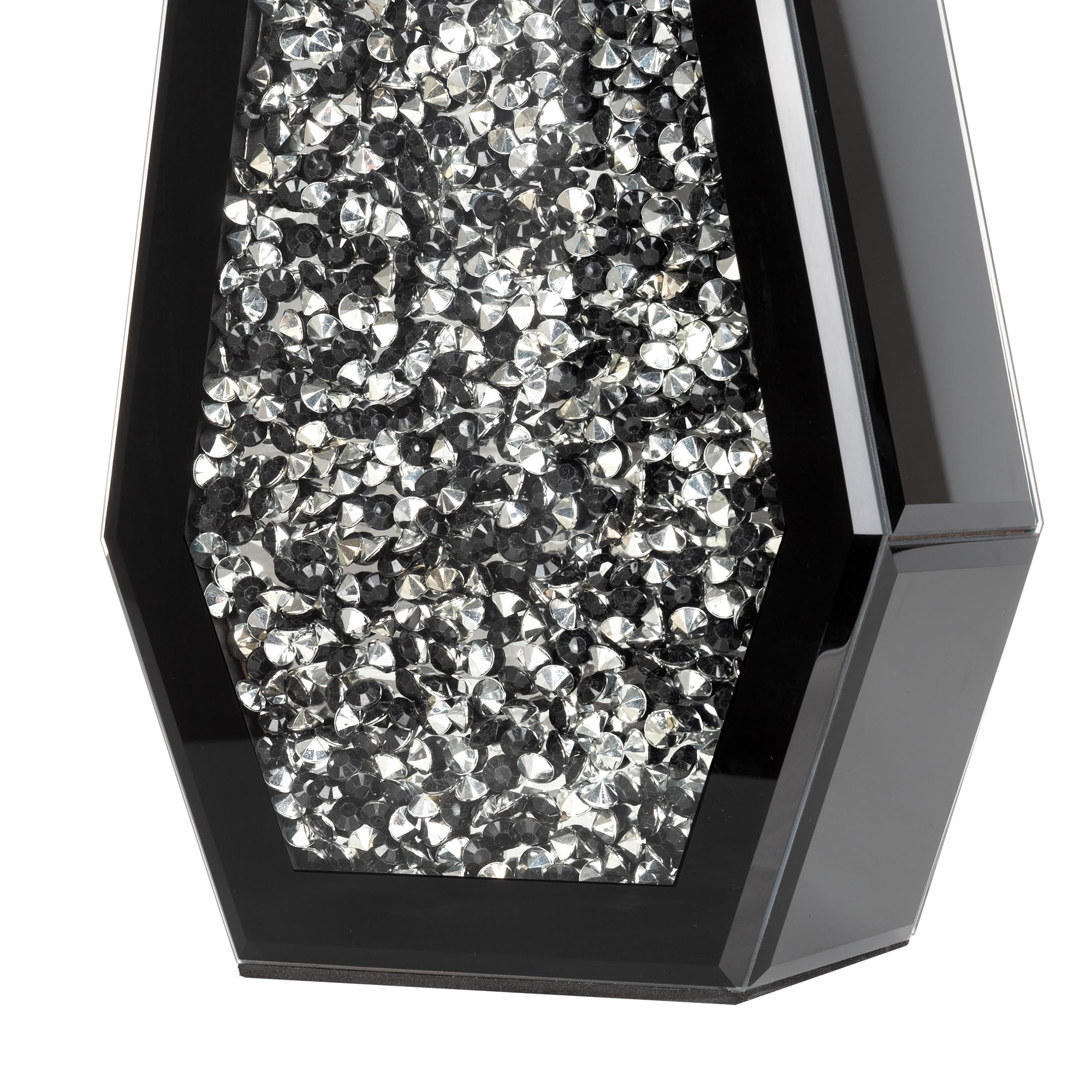 SHYFOY Crushed Diamond Flower Vases Decorative Large Clear Glass Mirrored Vase Black Crystal Vase for Home Decor Can Not Hold Water,36.5H cm
