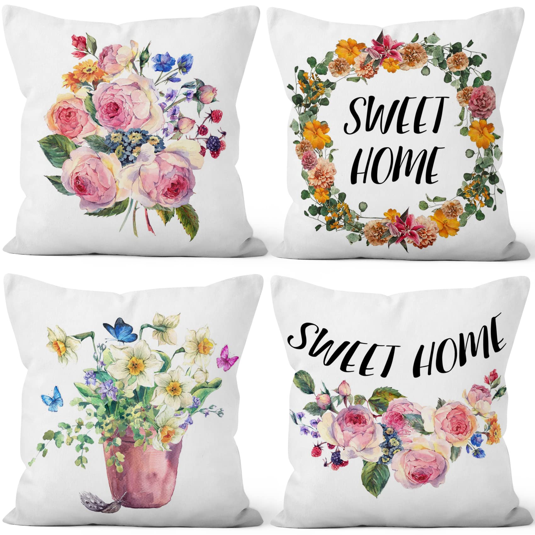 ChloropLastid Blue Gold Marble Throw Pillow Covers 18x18 inch Abstract Marble Texture Luxury Decorative Pillowcase Modern Velvet Square Cushion Cover for Home Sofa Decor Set of 4