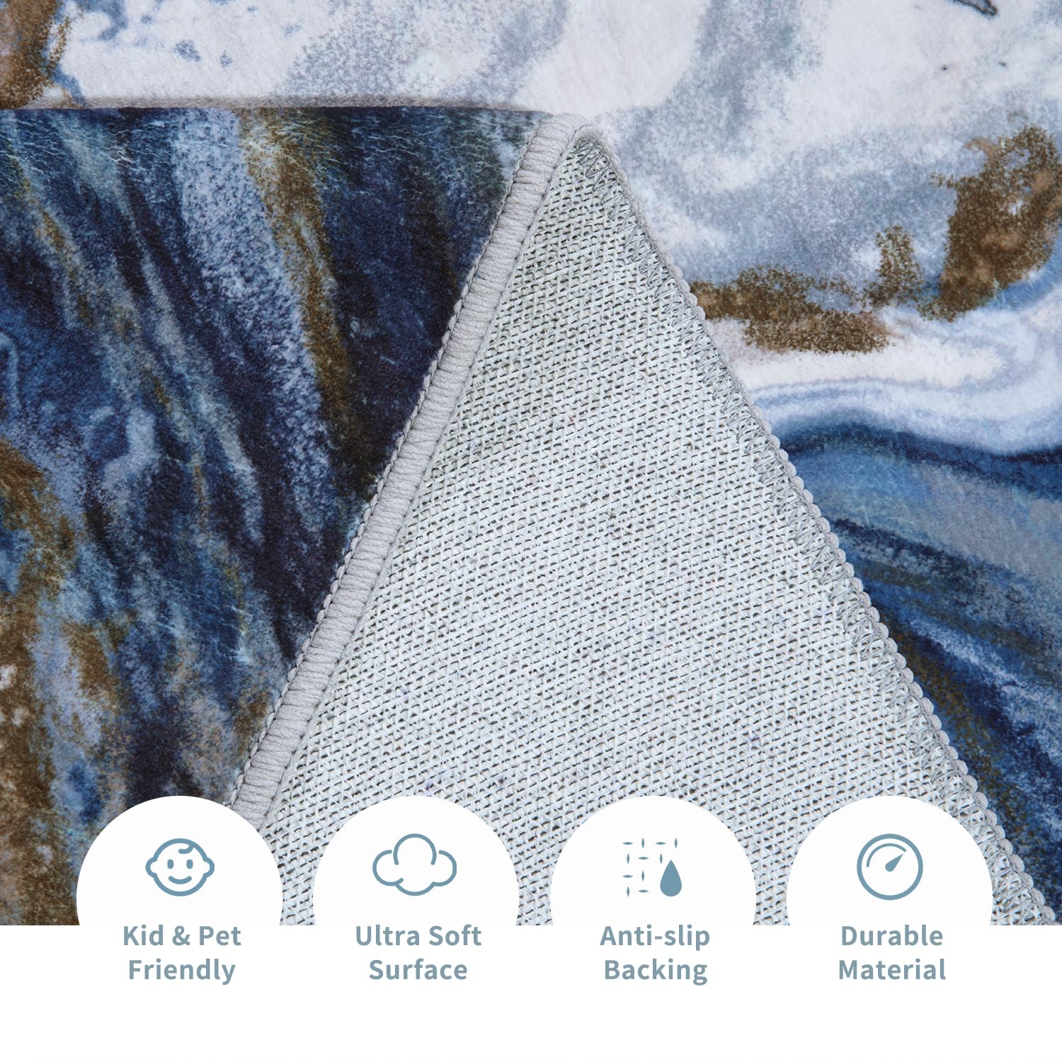 5x7 Area Rugs for Living Room, Modern Abstract Rug for Bedroom, Contemporary Machine Washable Rug, Large Stain Resistant Carpet for Dining Room Playroom Home Office, Pet & Kids Friendly