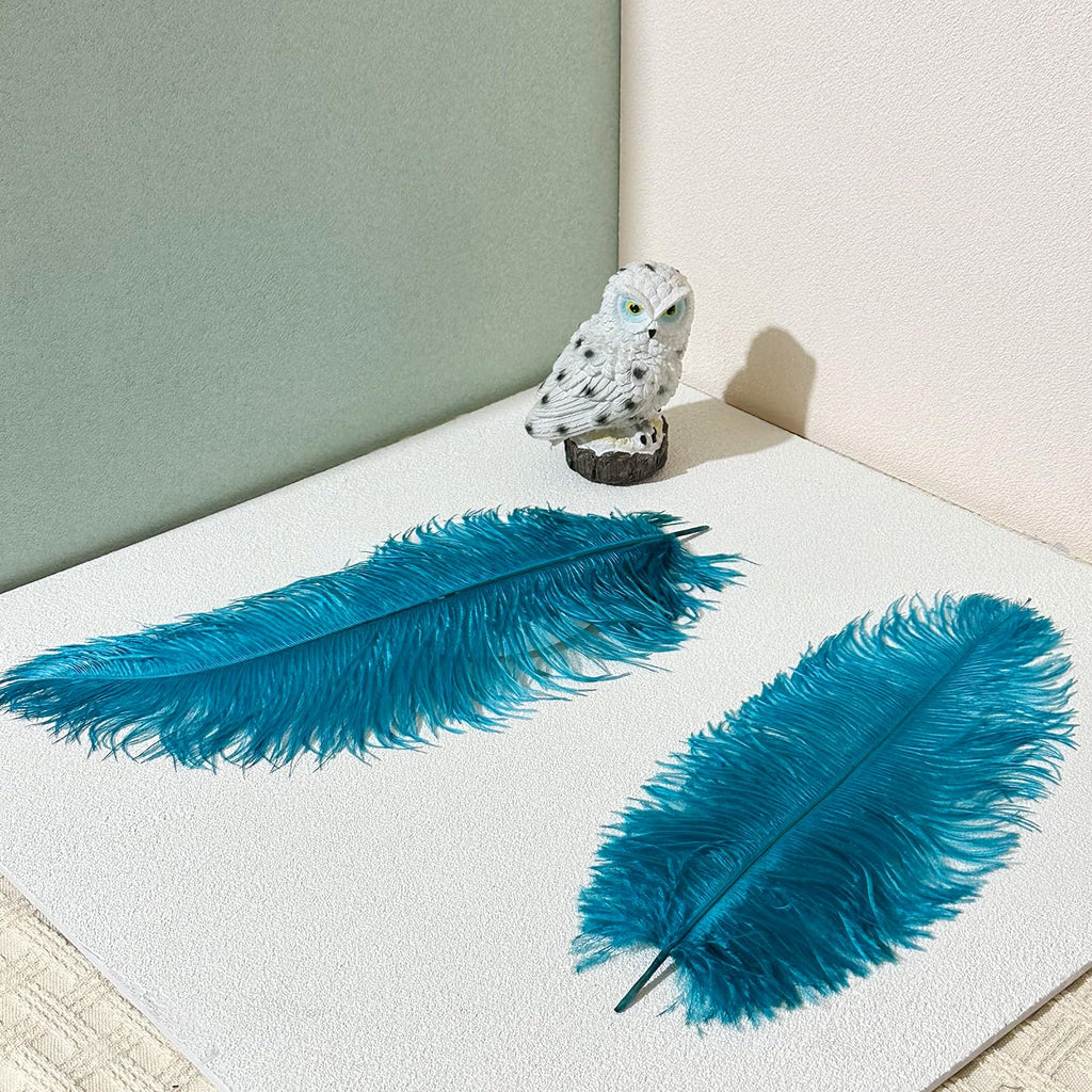 10pcs Large Ostrich Feathers 16-18 inch 40-45 cm Fluffy Feather for Crafts Home Party Decoration Wedding Centerpieces Clothes Vase Decor (White)