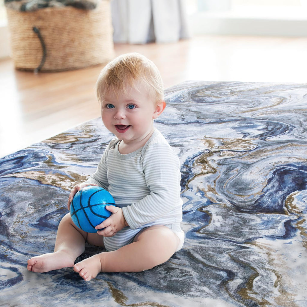 5x7 Area Rugs for Living Room, Modern Abstract Rug for Bedroom, Contemporary Machine Washable Rug, Large Stain Resistant Carpet for Dining Room Playroom Home Office, Pet & Kids Friendly