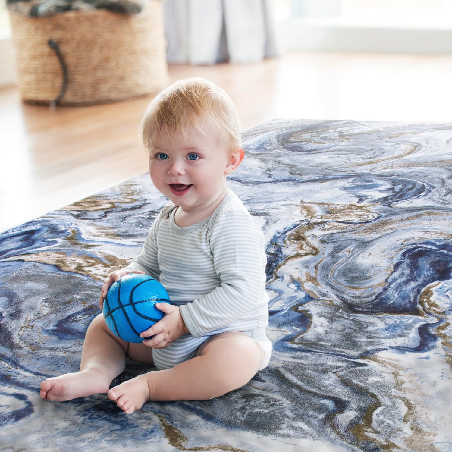 5x7 Area Rugs for Living Room, Modern Abstract Rug for Bedroom, Contemporary Machine Washable Rug, Large Stain Resistant Carpet for Dining Room Playroom Home Office, Pet & Kids Friendly